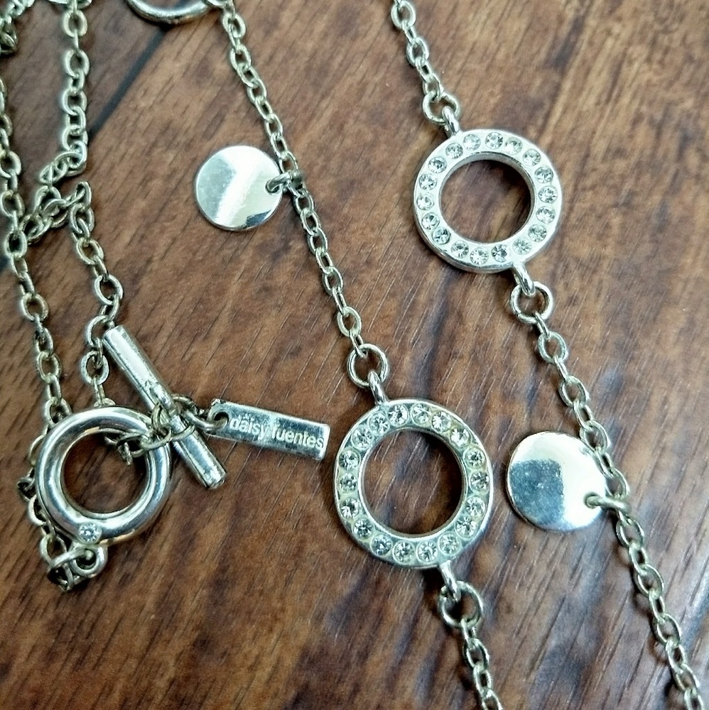 Daisy Fuentes long crystal necklace